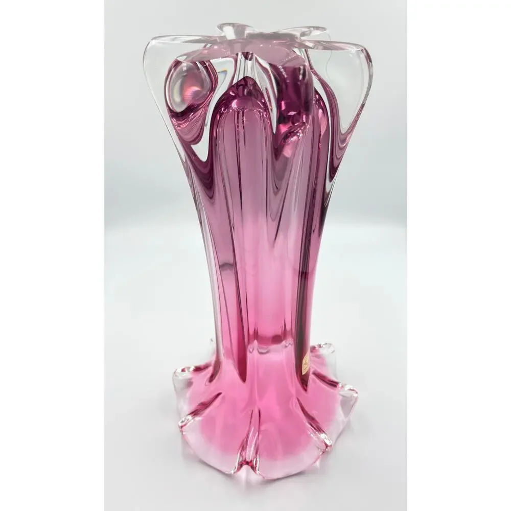 Mid-Century Czech Art Glass Vase, Josef Hospodka, Chřibská (Rubin glass) 1960s